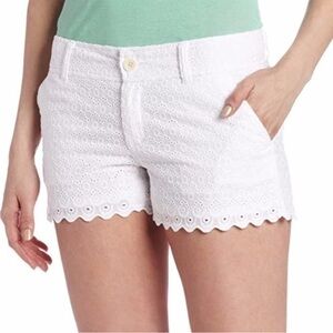 Lily Pulitzer White Eyelet Scallop 3" Walsh Shorts